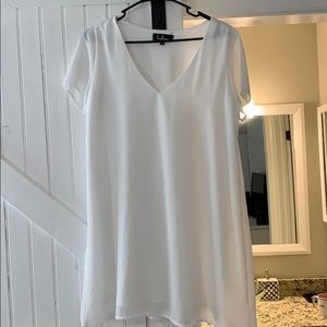 White shift dress